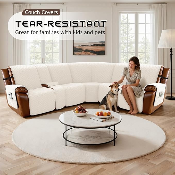 Arfntevss Waterproof Recliner Sectional Couch Covers - Image 7