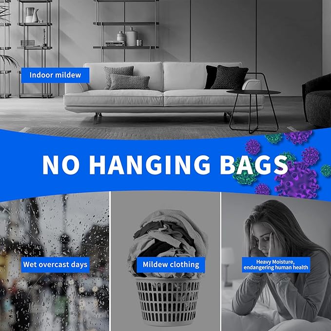 ZSZMFH 15 Pack Moisture Absorber Hanging Bags, Fragrance Free Humidity Packs - Image 5