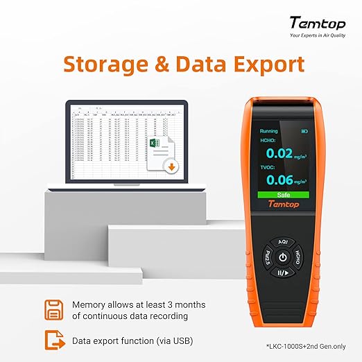 Temtop Air Quality Monitor PM2.5 PM10 Particle Counter, Formaldehyde, - Image 8