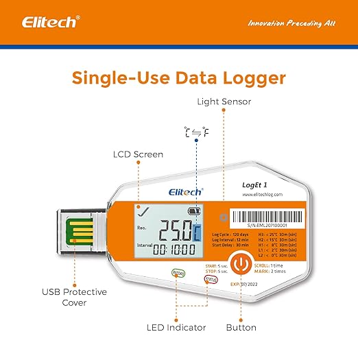 Elitech Temperature Data Logger Single Use Temperature Recorder PDF Report USB - Image 4