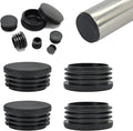 1-3/4" Plastic Hole Plugs Black -Round Chair Leg Caps, Flush Mount Pipe Plugs by EASYEAH