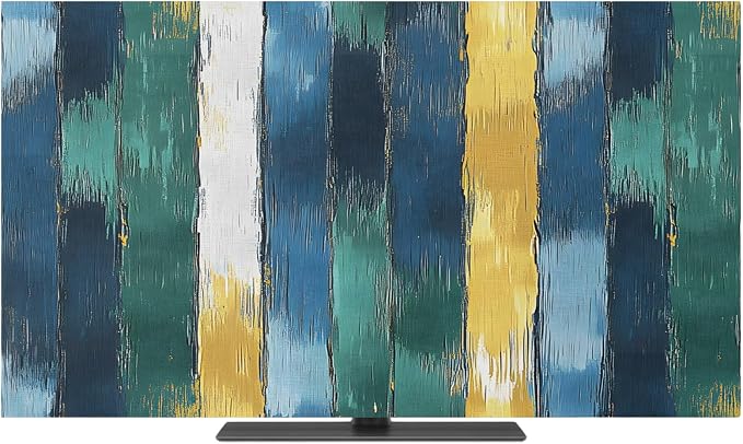 Abstract Color Splicing Ombre Art Indoor TV Cover, Elastic TV Screen Protector by Unknown
