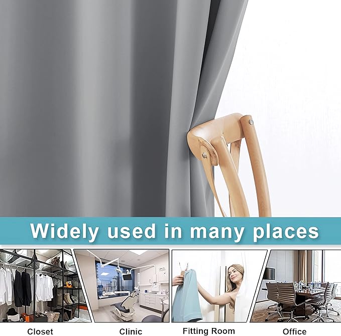 RYB HOME Extra Wide Curtains for Divider Room Separation Soundproof Temporary - Image 5