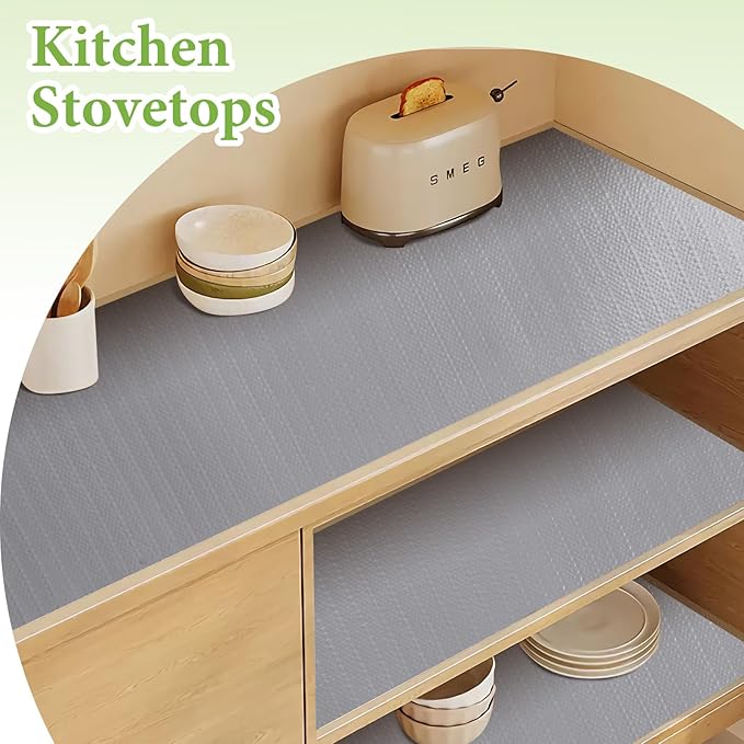 Shelf Liners for Kitchen Cabinets 17in x 30FT Non Adhesive Drawer Liner Grey - Image 6