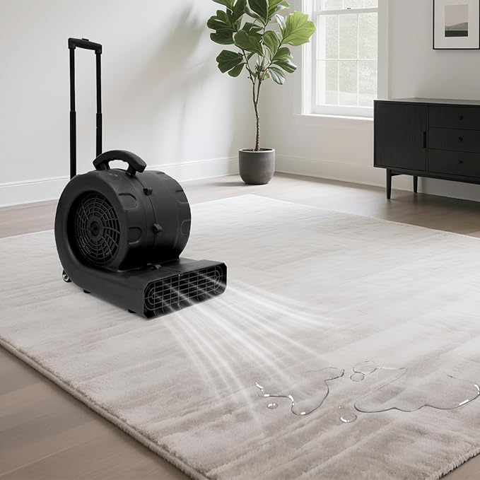Commercial Floor Blower Dryer 750W, 3-Speed & 3-Angle Adjustable Air Mover - Image 4