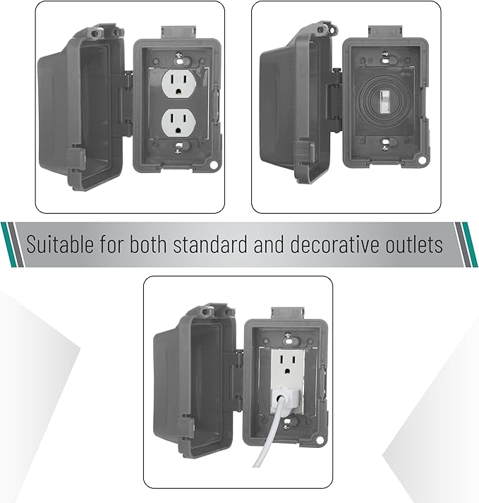 Bates- Weatherproof Electrical Outlet Cover, Outdoor Plug Cover - Image 2