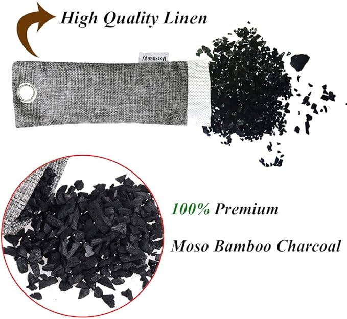 Marsheepy 24 Pack Charcoal Shoe Deodorizer Bags, Bamboo Charcoal Air Purifying - Image 2