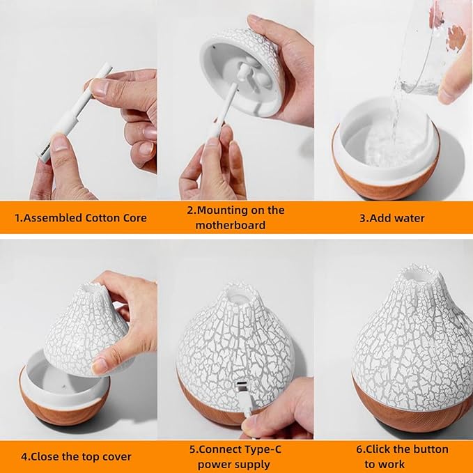 Mini Volcano Shape Humidifier, USB Personal Desktop Humidifier - Image 6