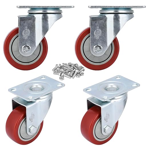 3 inch Heavy Duty Casters Capacity 1000lbs Bearing Caster Wheels Without Brake by YOOGAACASTERWHEELS