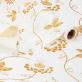 RAY STAR Shelf Liner, Non Adhesive Golden Leaves Floral Kitchen Cabinet Liner by RAYSTAR