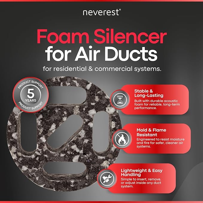 neverest® ESD 4 in Inline Duct Fan Silencer – Quiet HVAC Duct Noise Reducer - Image 2
