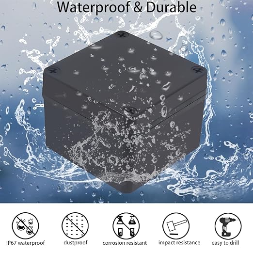 Junction Box, IP67 Waterproof ABS Black Project Box - Image 2