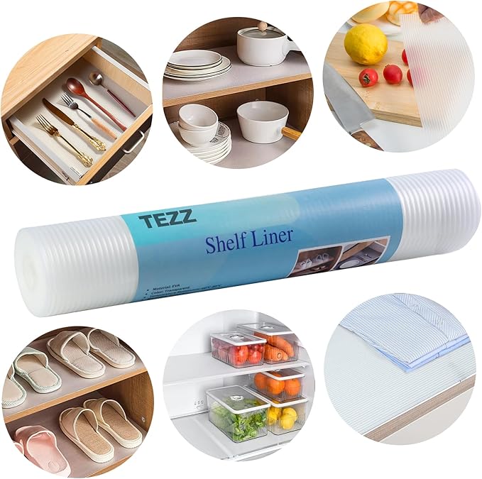 Shelf Liner, 23.6 Inches x 20 FEET Non-Slip Kitchen Cabinet Liner, Washable - Image 7