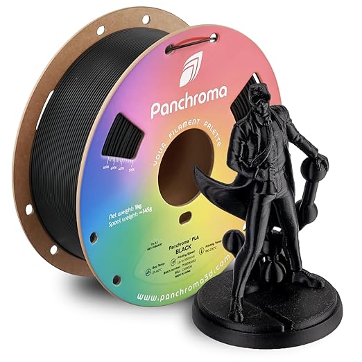 Panchroma PLA Black 3D Printer Filament, 1kg Spool, High Speed Printing by Polymaker