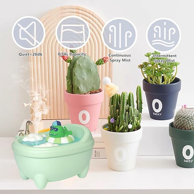 Cute Mini Humidifier for Bedroom & Office, Top Fill 0.34L, Cool Mist, Easy Clean - Image 5