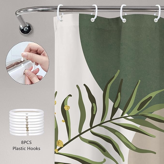 Stall Small Boho Shower Curtain 48Wx72H Rv Sage Green Modern Bohemian Abstract - Image 6