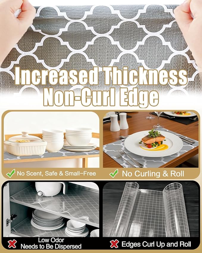 Shelf Liners for Kitchen Cabinets Non-Adhesive, Non-Slip Thickened Shelf Paper - Image 4