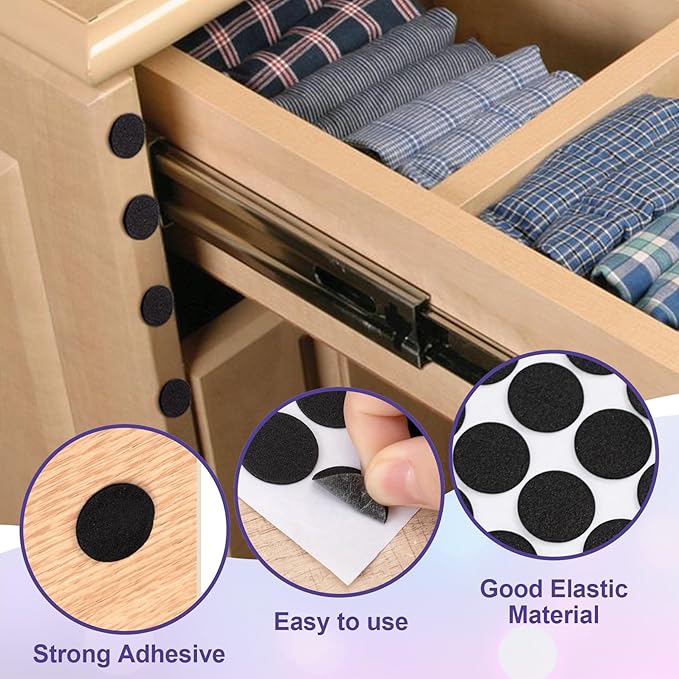 200 Pcs Small Felt Furniture Pads, Self-Adhesive EVA Foam Dot Circles, Round - Image 4