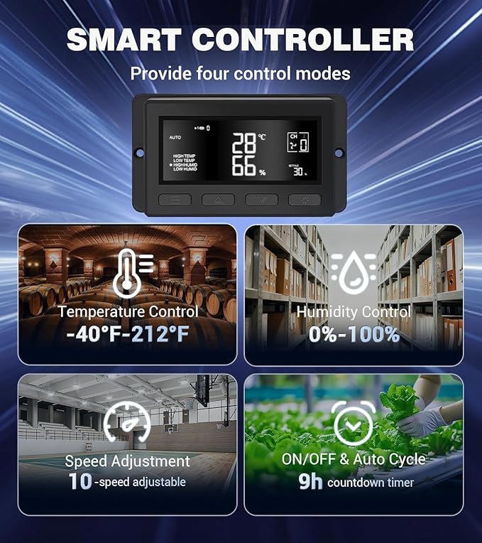 YOZON 10 Inch Attic Fan with Thermostat, Garage Exhaust Fan with Smart - Image 6