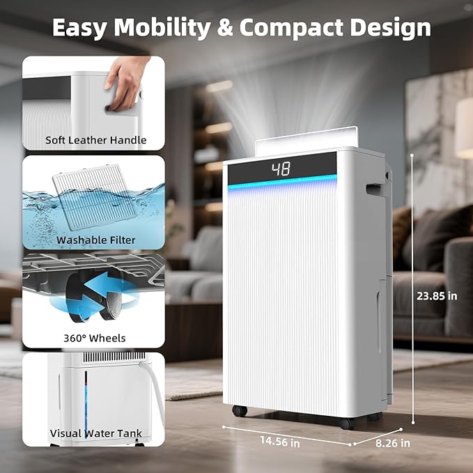 5000 Sq. Ft Dehumidifiers for Home and Basement, Max 95 Pint/Day Dehumidifier - Image 6