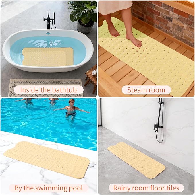 Anti-Slip Bathtub Shower mat, 39.3×15.7 inch（Approximately 100 × 40cm） Soft - Image 7