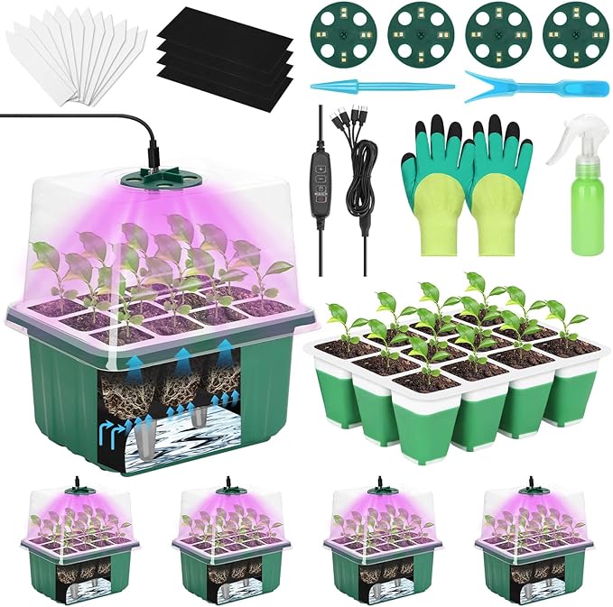Mckanti 4 Set Self-Watering Seed Starter Tray Kits by Mckanti