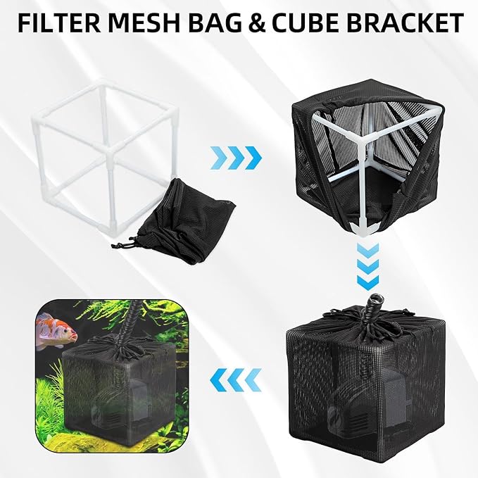 Yosoo Health Gear Pond Anti Clogging Filter Bag 1 Pack 12" Cube, Heavy Duty - Image 4
