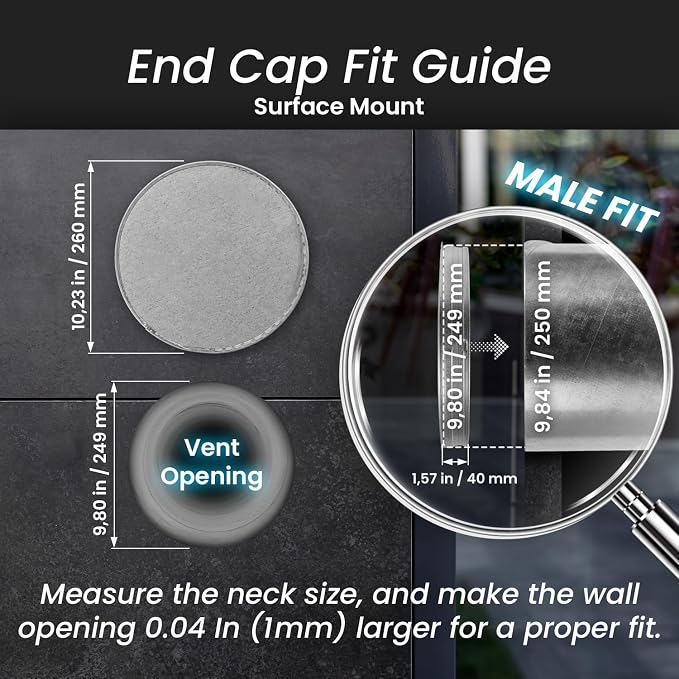 Repa Market 10 Inch Metal Tee Cap – Round Metal Duct Cap - Image 2