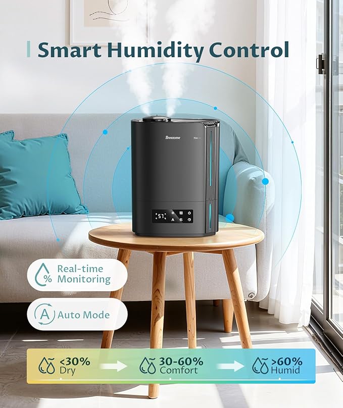 BREEZOME 6L Humidifiers for Bedroom Large Room & Essential Oil Diffuser - Image 3