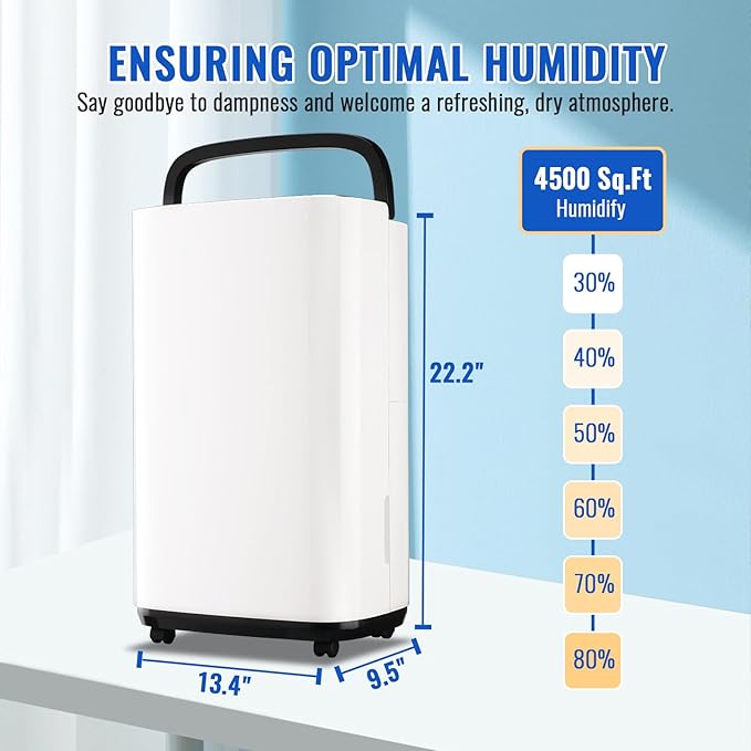 WANAI 50 Pint Portable Dehumidifier - Image 6