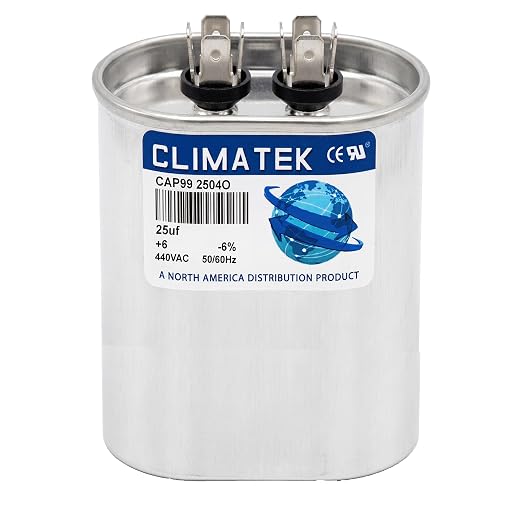 ClimaTek 25 MFD 370/440 Volt VAC Run Oval Capacitor CAP99-2504O by ClimaTek