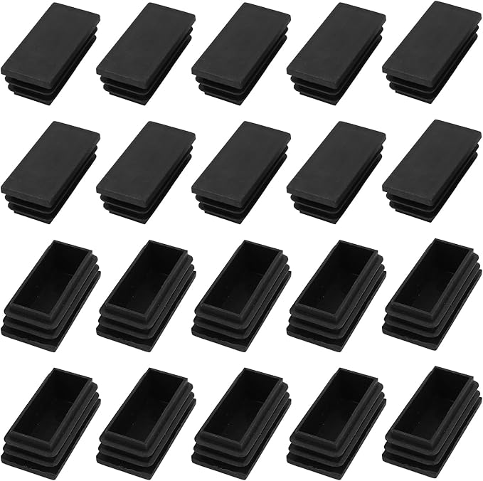 METALLIXITY Rectangle End Caps 24Pcs, Plastic Rectangle Tube Inserts Threaded by METALLIXITY