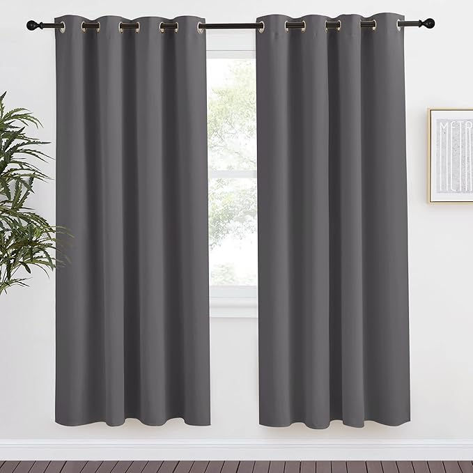 NICETOWN Grey Blackout Curtain 78 inch Long, W55 x L78, 1 Panel, Thermal by NICETOWN