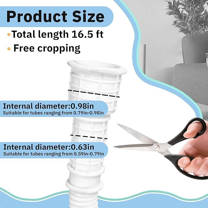 16.5 Ft Portable Dehumidifier Drain Hose | Universal Replacement Hose Kit - Image 3