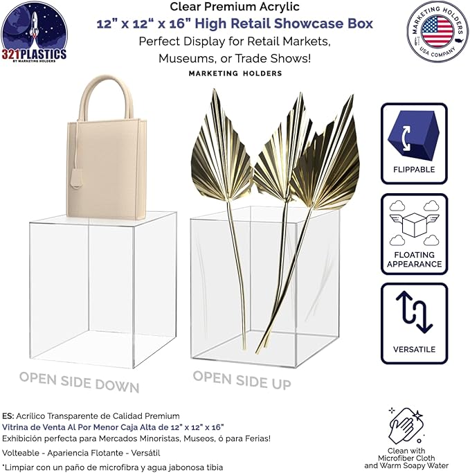 12" x 12" x 16" Clear Acrylic Display Box - Image 3