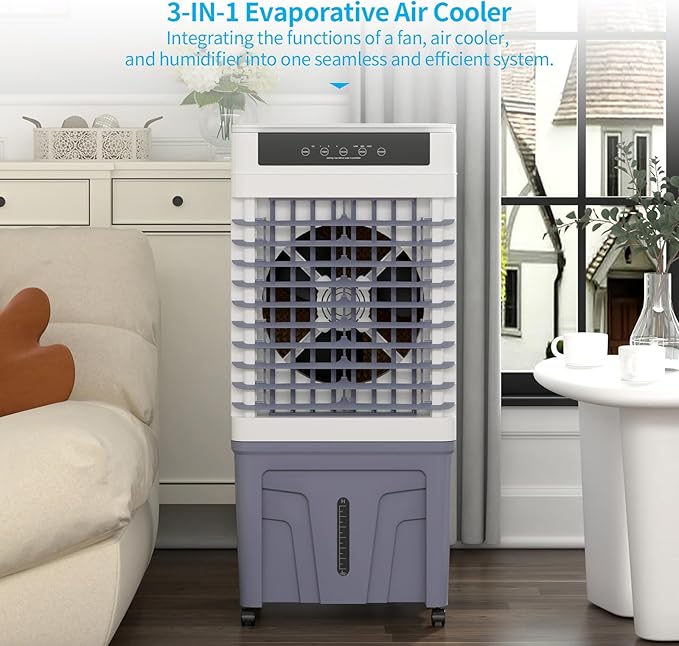 TABU 3531CFM Evaporative Air Cooler, 3-in-1 Portable Swamp Cooler - Image 3