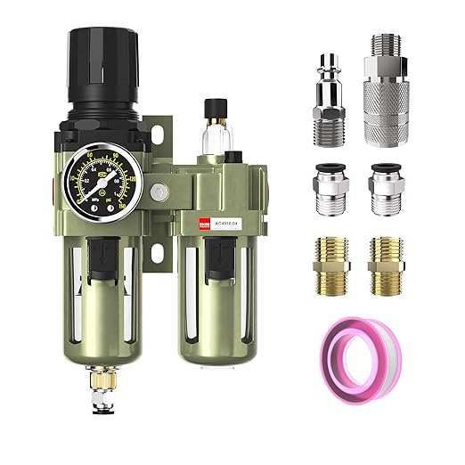NPT 1/2 Air Regulator with Gauge, Air Compressor Water Separator with by Unknown