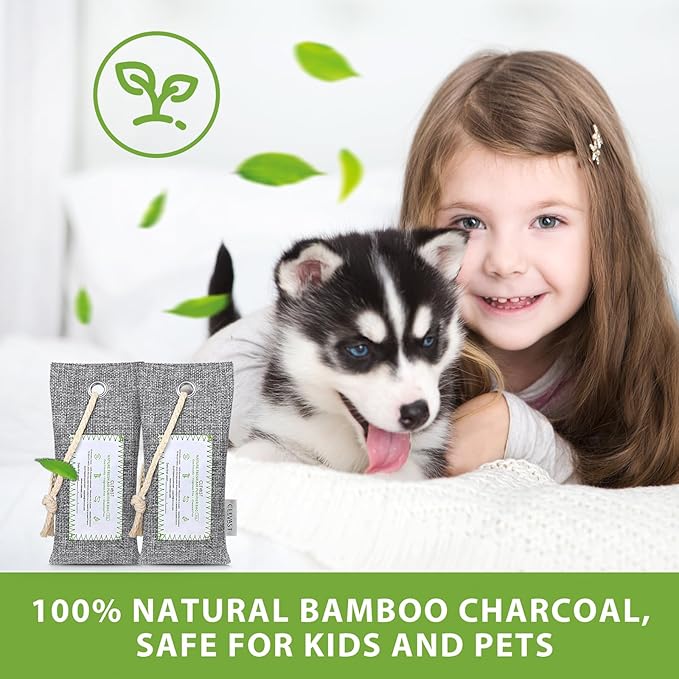 CLEVAST 6 Pack Charcoal Air Purifying Bags, Activated Bamboo Natural Fresh Odor - Image 6