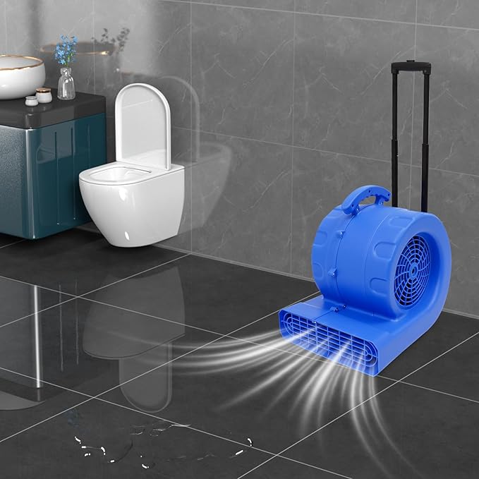 3-Speed Air Mover 750W Floor Drying Dryer Portable Carpet Drying Blower Fan-110V - Image 4