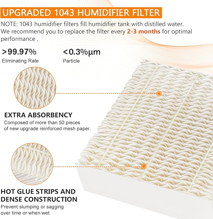 Blutoget 1043 Humidifier Wick Filters 3 Pack Replacement - Image 2