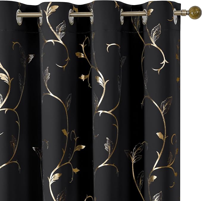 BUHUA Black Blackout Curtains by BUHUA