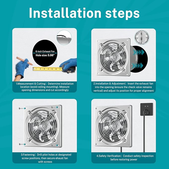 HG Power 6 Inch Exhaust Fan: Kitchen Exhaust Fans - Image 6