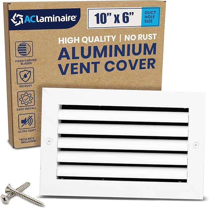 10x6 Inch Air Return Vent Cover Decorative – Premium Aluminum AC Vent Cover by LAMINAIRE