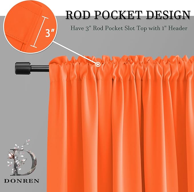 DONREN 72 Inch Long Room Darkening Bedroom Curtains - Image 3