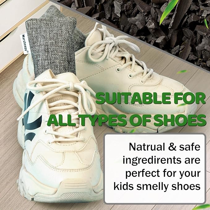 Marsheepy 6 Pack Activated Charcoal Odor Absorber Bags, Shoe Deodorizer insert - Image 4