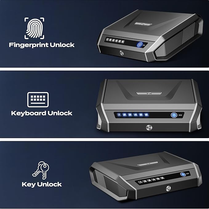 Gun Safe with LCD Display, ≤0.1s Quick Access Handgun Safe - Image 4