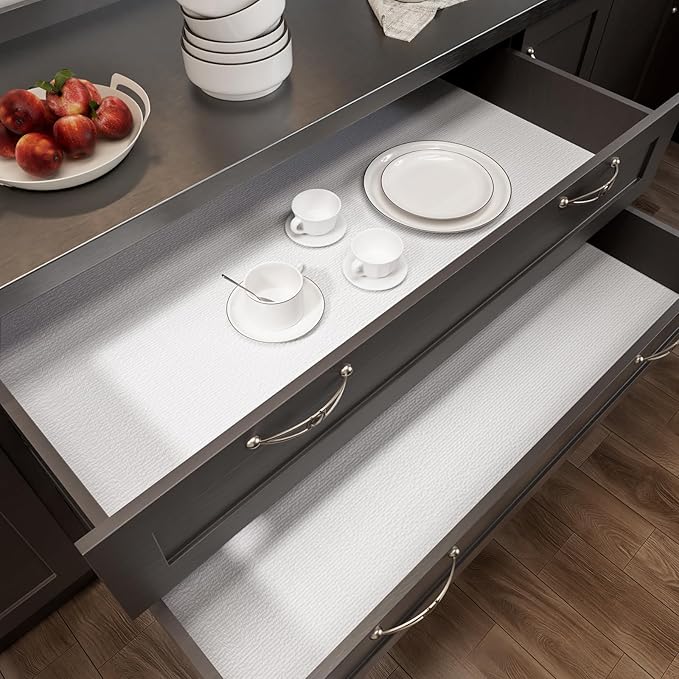 Shelf Liner for Kitchen Cabinets Non-Adhesive Non-Slip Drawer Liners for Dresser - Image 5