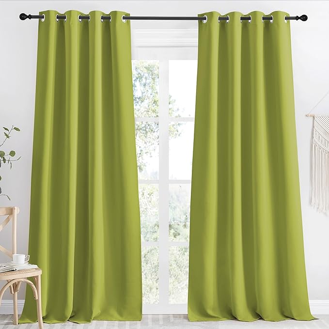 NICETOWN Blackout Curtain 118 inch Long, Fresh Green, W55 x L118, 1 Panel by NICETOWN