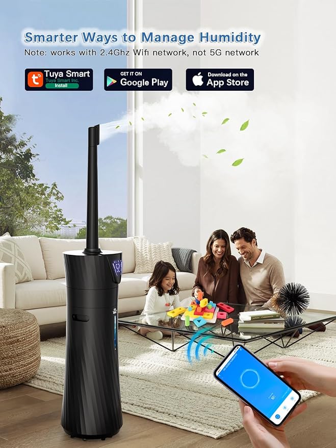 17L/4.5Gal Humidifier Large Room, Smart Quiet Ultrasonic Cool Mist Humidifiers - Image 2