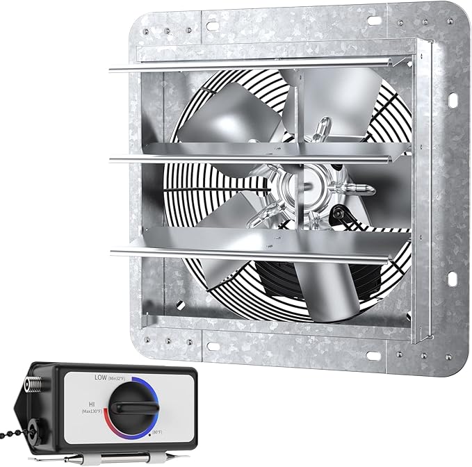 iLiving ILG8SF10V-T, 10 inch Shutter Exhaust Attic Garage Grow, Ventilation Fan - Image 2